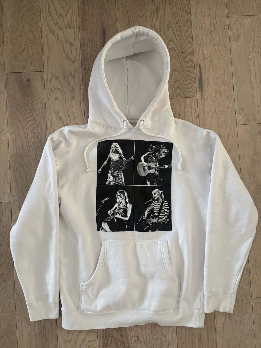 Taylor Swift The Eras Tour Collage White Pullover Hoodie